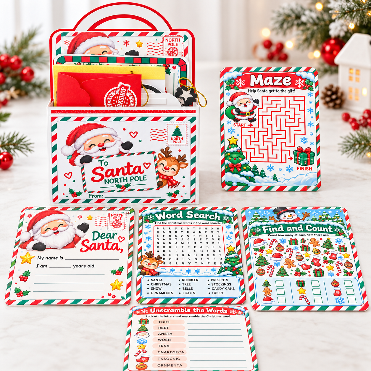 Santa’s North Pole Christmas Activity Kit for Kids thumbnail